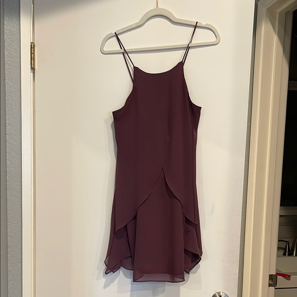Elegant Purple Spaghetti Strap Dress